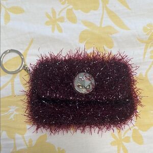 Sparkly Burgundy Keychain Pouch